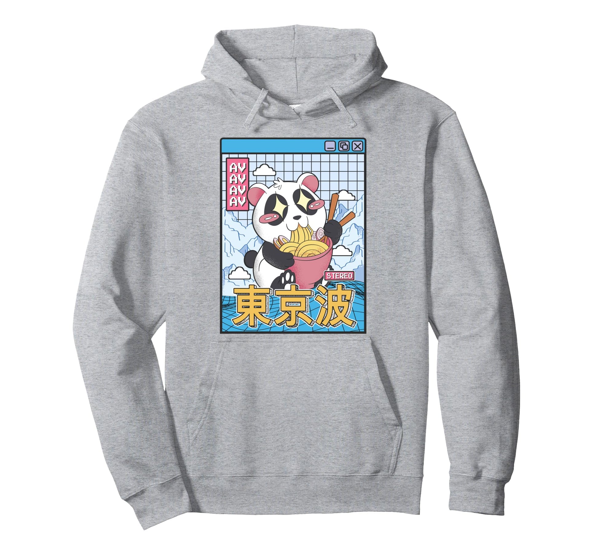 Panda Bear Ramen Japanese Kawaii Hoodie - Custom Art Print for Adults - T-Shirt, Sweatshirt, Hoodie