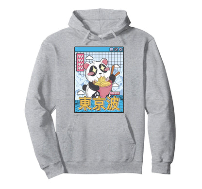 Panda Bear Ramen Japanese Kawaii Hoodie - Custom Art Print for Adults - T-Shirt, Sweatshirt, Hoodie