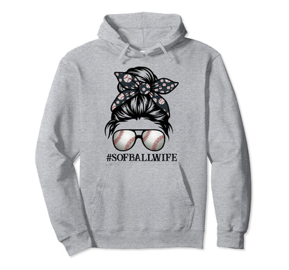 Softball Wife Baseball Mothers Day Hoodie - Unique Graphic for Adults - T-Shirt, Sweatshirt, Hoodie