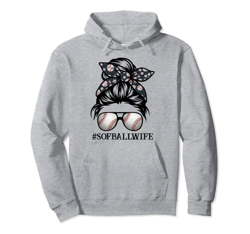 Softball Wife Baseball Mothers Day Hoodie - Unique Graphic for Adults - T-Shirt, Sweatshirt, Hoodie