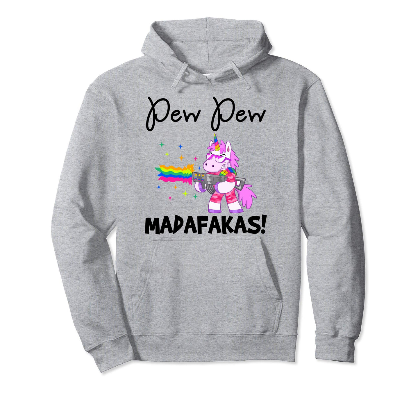 Pew Madafakas Funny Fantasy Unicorn Hoodie - Custom Art Print for Adults - T-Shirt, Sweatshirt, Hoodie