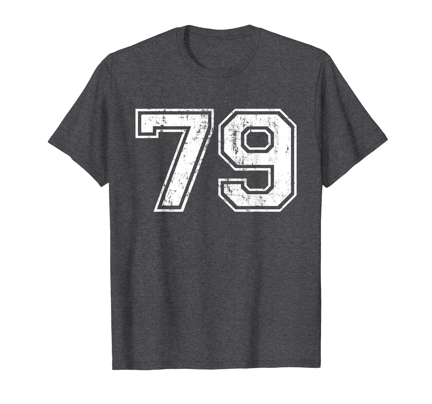 Number 79 Varsity Distressed Sports T-Shirt - Unique Graphic Men Women - T-Shirt, Sweatshirt, Hoodie