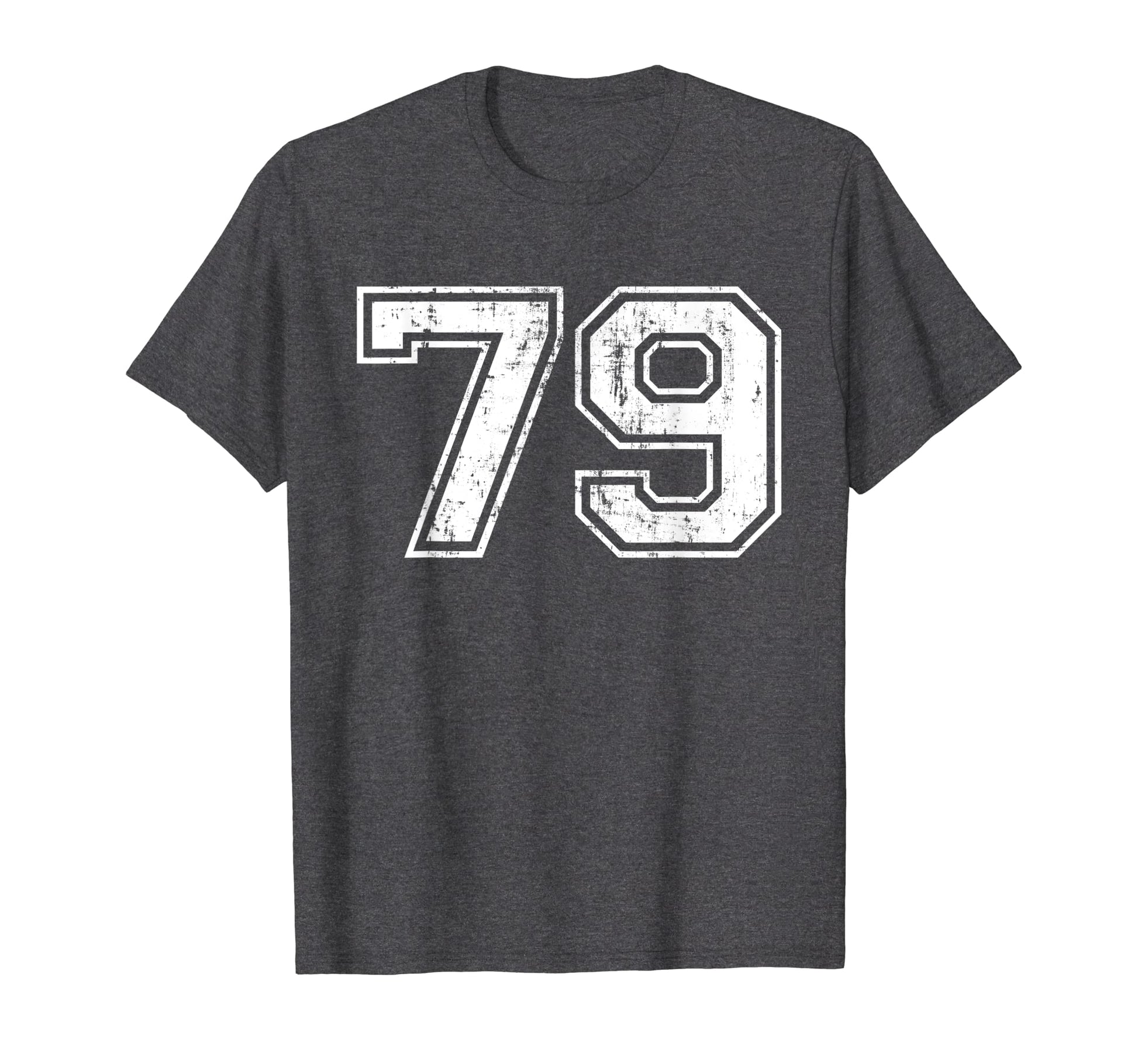 Number 79 Varsity Distressed Sports T-Shirt - Unique Graphic Men Women - T-Shirt, Sweatshirt, Hoodie