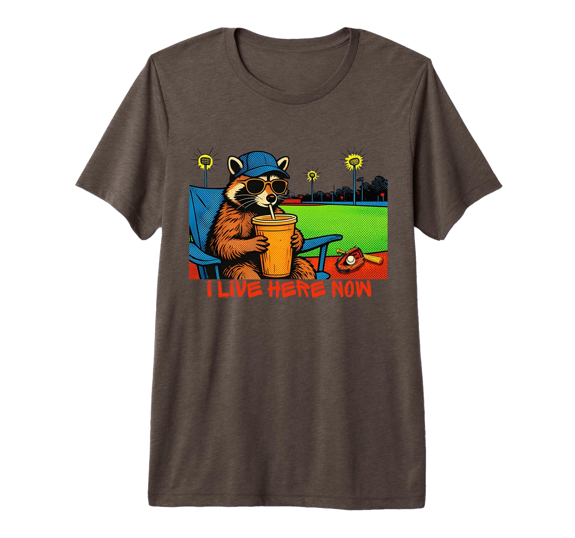 Funny Raccoon Ballfield Baseball Field I T-Shirt - Novelty Apparel Unisex - T-Shirt, Sweatshirt, Hoodie