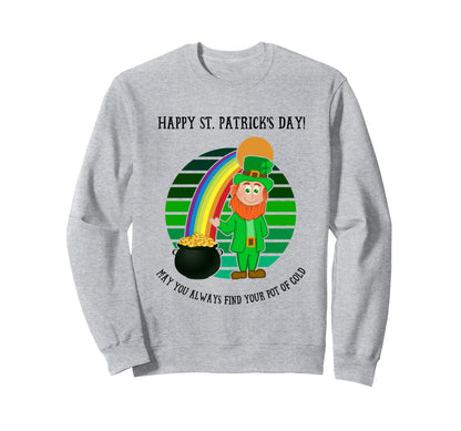 St Patricks Day Irish Leprechaun Sweatshirt - Unique Graphic Men Women - T-Shirt, Sweatshirt, Hoodie