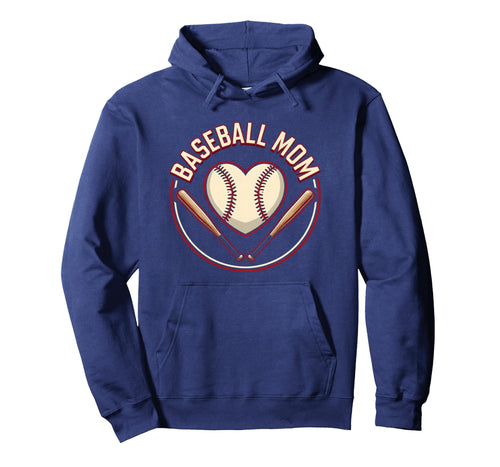 Baseball Mom Heart Proud Sports Parent Hoodie - Trendy Graphic Unisex - T-Shirt, Sweatshirt, Hoodie