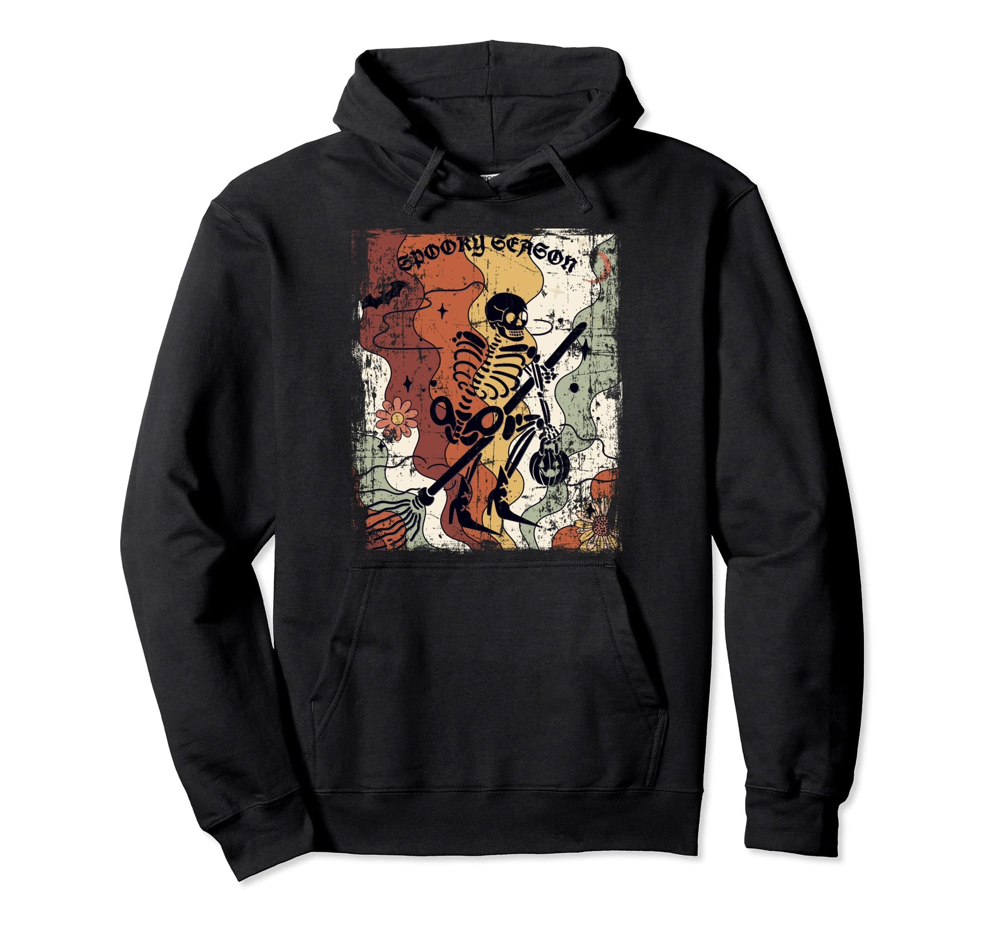 Boho Spooky Season Skeleton Hoodie - Fun Novelty Design Men Women - T-Shirt, Sweatshirt, Hoodie