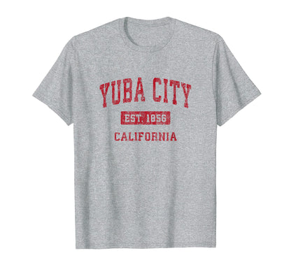 Yuba City California Ca Sports Red T-Shirt - Novelty Apparel for Adults - T-Shirt, Sweatshirt, Hoodie