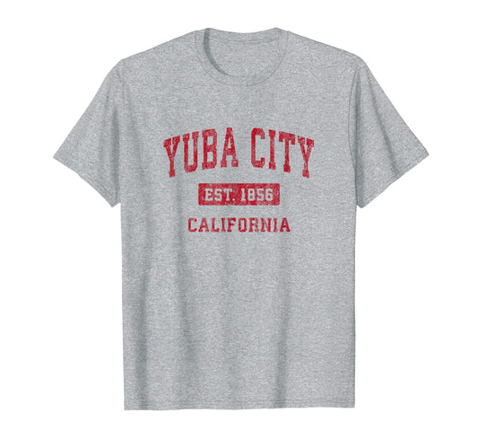 Yuba City California Ca Sports Red T-Shirt - Novelty Apparel for Adults - T-Shirt, Sweatshirt, Hoodie