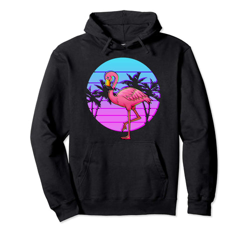 80S Flamingo Japanese Otaku Aesthetic Hoodie - Custom Art Print for Adults - T-Shirt, Sweatshirt, Hoodie