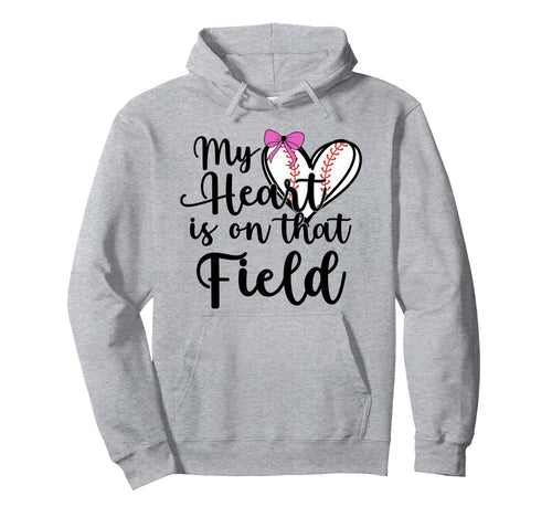 Baseball Mom Coquette Bow My Heart Is Hoodie - Trendy Graphic Men Women - T-Shirt, Sweatshirt, Hoodie