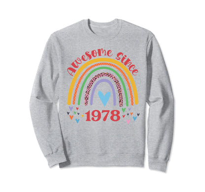 Awesome Since 1978 Birthday Boho Sweatshirt - Custom Art Print for Adults - T-Shirt, Sweatshirt, Hoodie