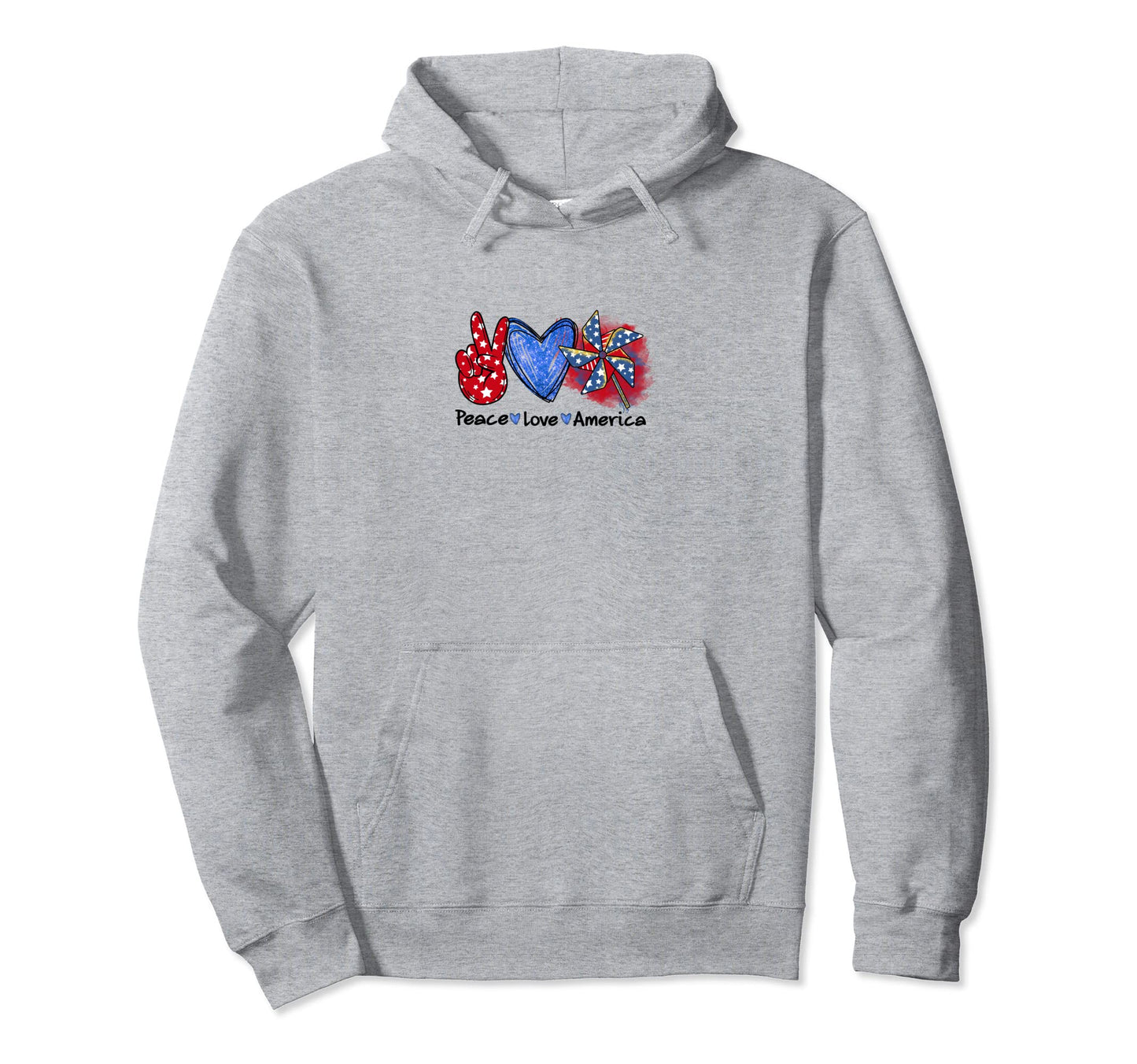 Peace Love America Hoodie - Trendy Graphic for Adults - T-Shirt, Sweatshirt, Hoodie