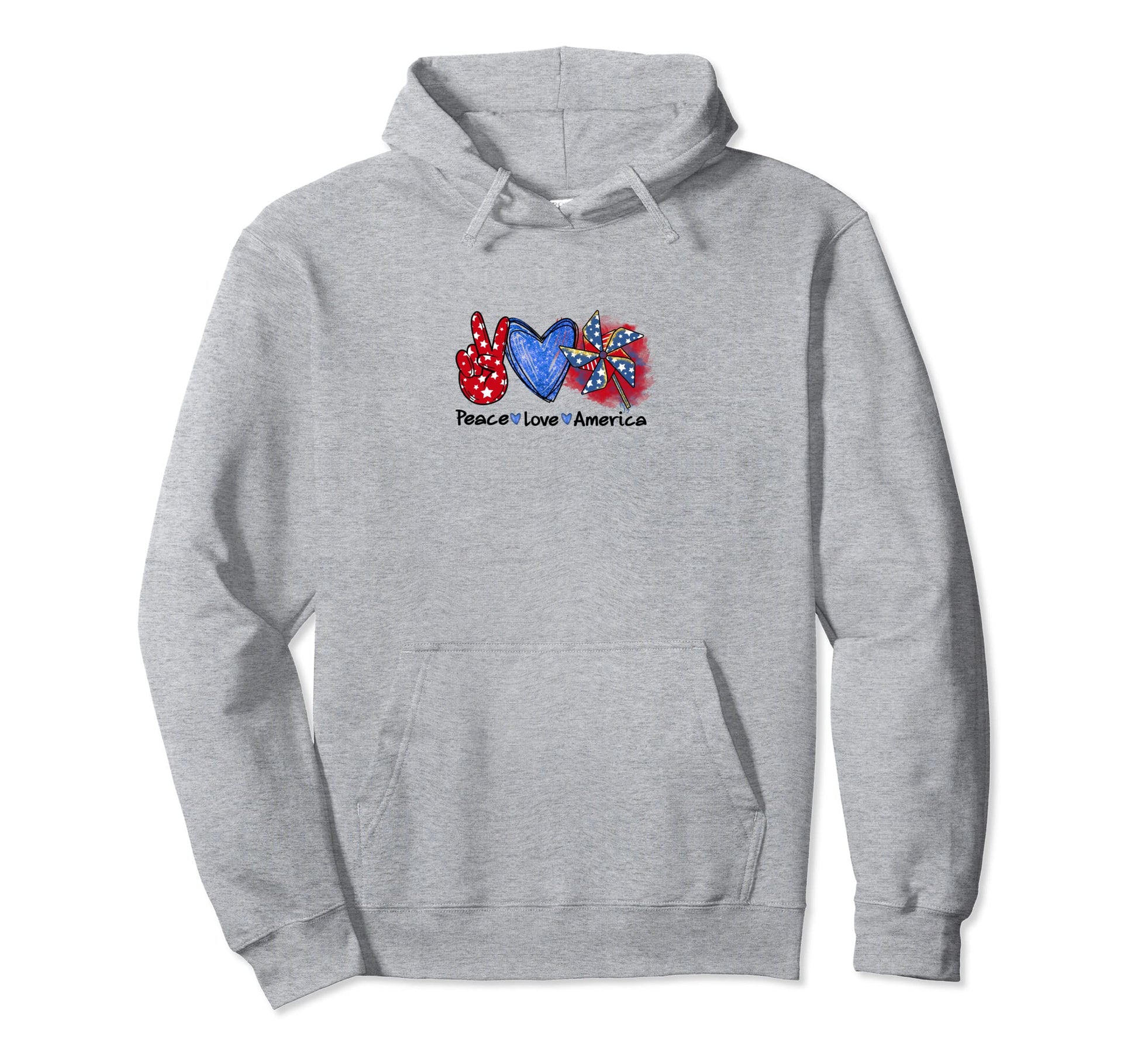Peace Love America Hoodie - Trendy Graphic for Adults - T-Shirt, Sweatshirt, Hoodie