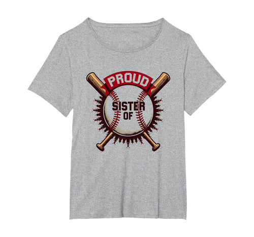 Proud Baseball Sister Supporter T-Shirt - Aesthetic Graphic Men Women - T-Shirt, Sweatshirt, Hoodie