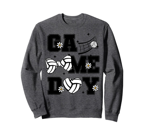 Volleyball Game Day Bow And Heart Sweatshirt - Novelty Apparel Unisex - T-Shirt, Sweatshirt, Hoodie