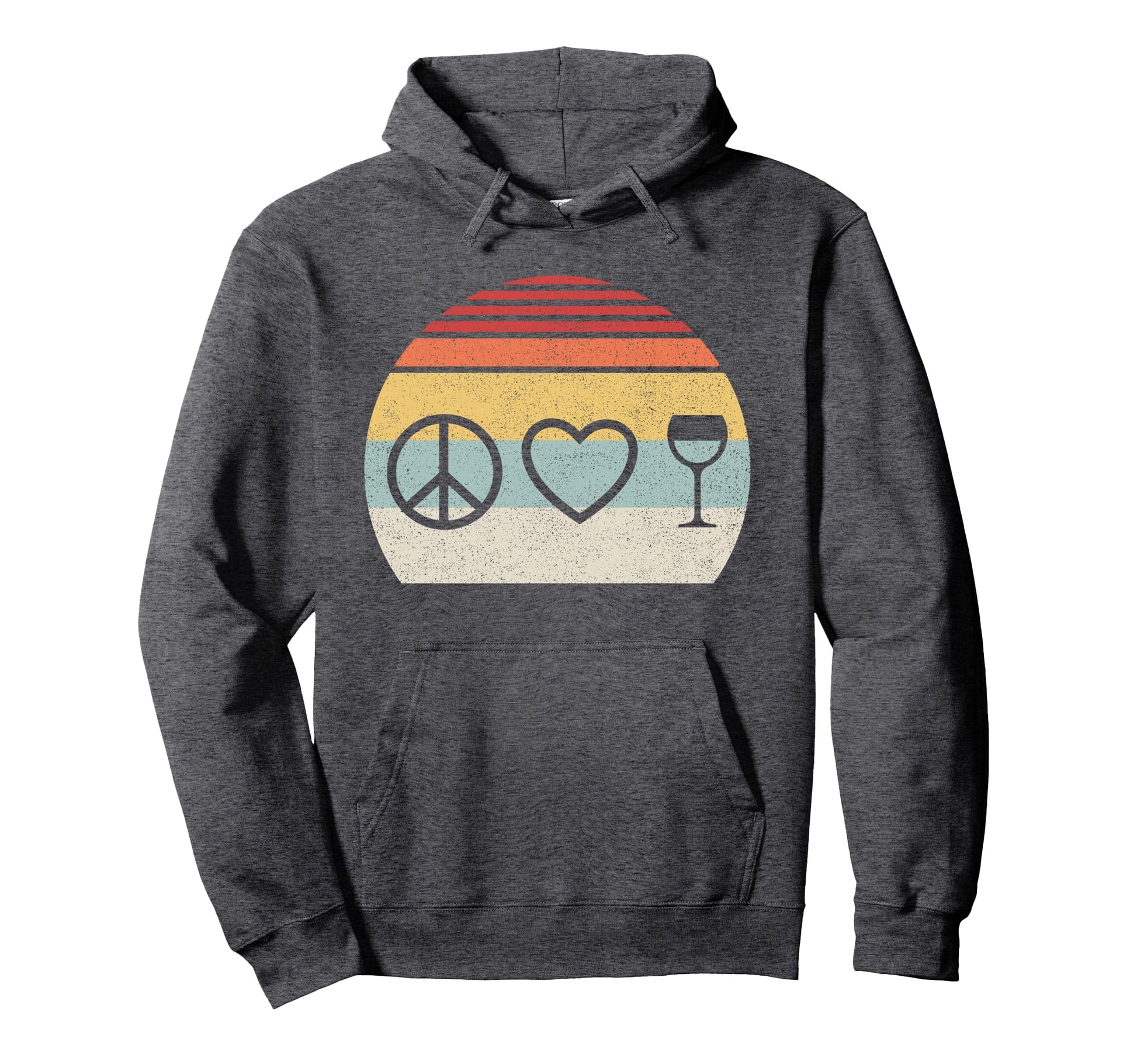 Peace Love Wine Hoodie - Aesthetic Graphic Unisex - T-Shirt, Sweatshirt, Hoodie