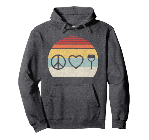 Peace Love Wine Hoodie - Aesthetic Graphic Unisex - T-Shirt, Sweatshirt, Hoodie