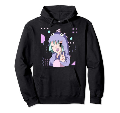 Japanese Manga Vaporwave Anime Hoodie - Aesthetic Graphic for Adults - T-Shirt, Sweatshirt, Hoodie