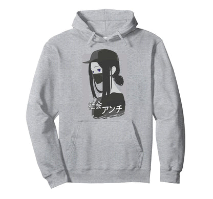 Anti Social Japanese Aesthetic Hoodie - Minimalist Print for Adults - T-Shirt, Sweatshirt, Hoodie