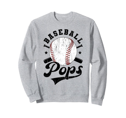 Baseball Pops Grandpa Baseball Sweatshirt - Trendy Graphic for Adults - T-Shirt, Sweatshirt, Hoodie