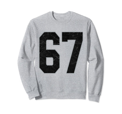 Number 67 Numbered Uniform Sports Team Sweatshirt - Trendy Graphic Unisex - T-Shirt, Sweatshirt, Hoodie