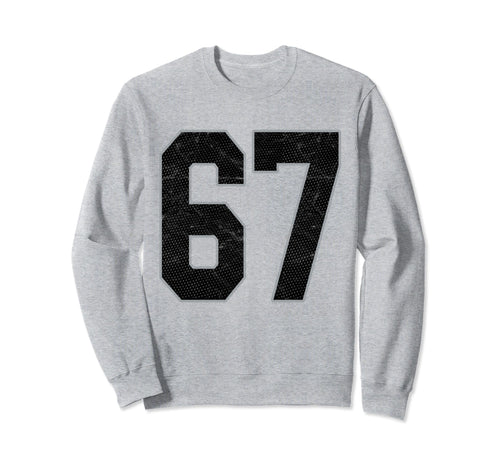 Number 67 Numbered Uniform Sports Team Sweatshirt - Trendy Graphic Unisex - T-Shirt, Sweatshirt, Hoodie