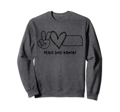Peace Love Kansas Ks Kansas Lovers Sweatshirt - Custom Art Print Unisex - T-Shirt, Sweatshirt, Hoodie