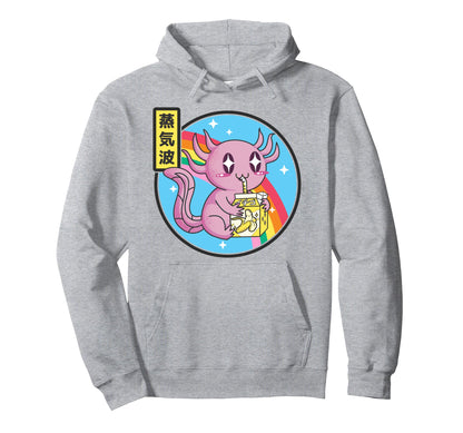 Axolotl Banana Milk Carton Kawaii Rainbow Hoodie - Novelty Apparel Unisex - T-Shirt, Sweatshirt, Hoodie