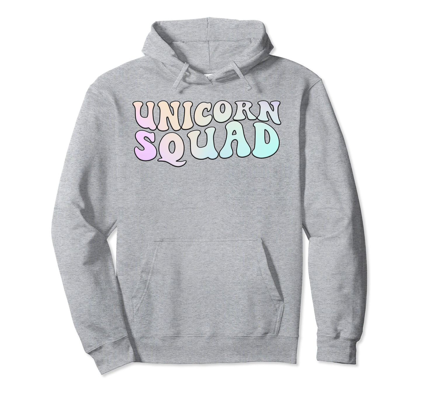 Groovy Rainbow Unicorn Squad Matching Hoodie - Unique Graphic Unisex - T-Shirt, Sweatshirt, Hoodie