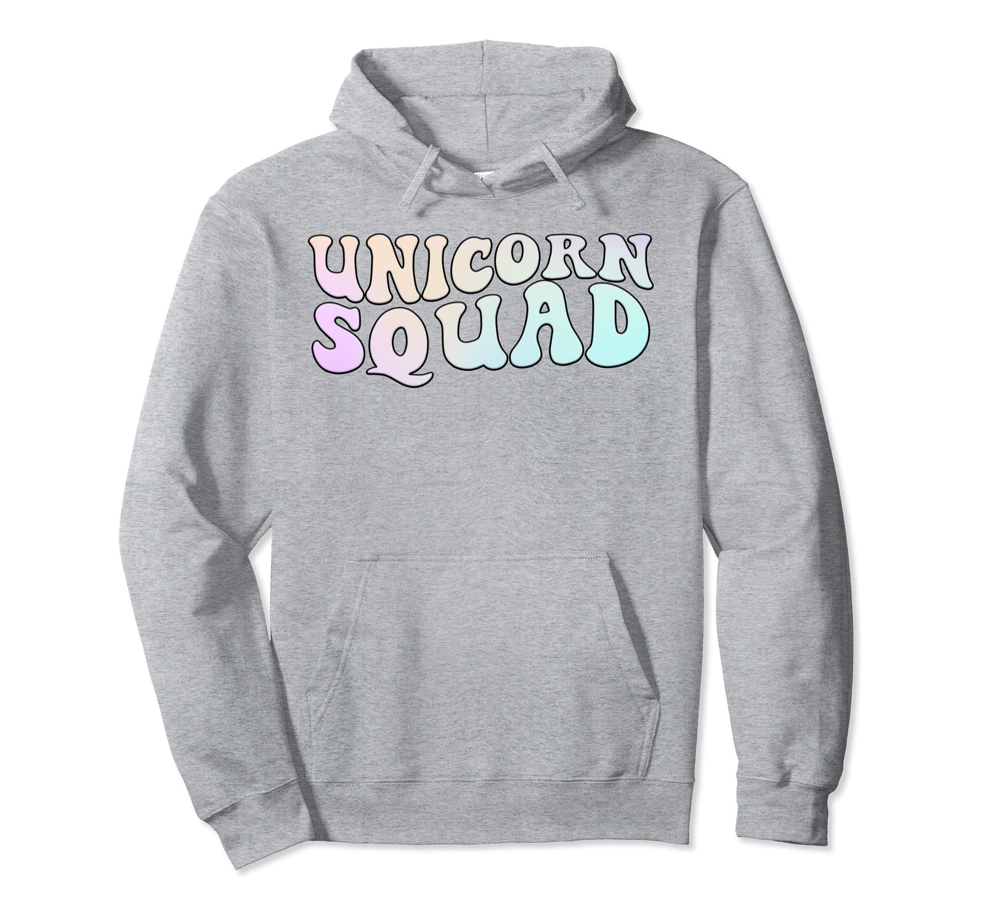 Groovy Rainbow Unicorn Squad Matching Hoodie - Unique Graphic Unisex - T-Shirt, Sweatshirt, Hoodie