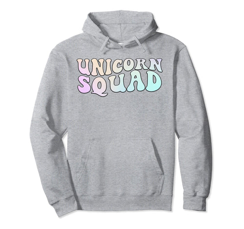 Groovy Rainbow Unicorn Squad Matching Hoodie - Unique Graphic Unisex - T-Shirt, Sweatshirt, Hoodie