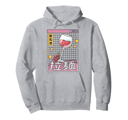 Wine Glass Digital Japan Pastel Otaku Hoodie - Aesthetic Graphic Unisex - T-Shirt, Sweatshirt, Hoodie