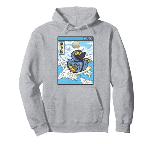 Surfing Ninja Rubber Duck Japanese Hoodie - Trendy Graphic for Adults - T-Shirt, Sweatshirt, Hoodie