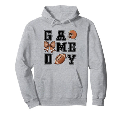 Football Coquette Bow Gameday Cheer Mom Hoodie - Fun Novelty Design Unisex - T-Shirt, Sweatshirt, Hoodie