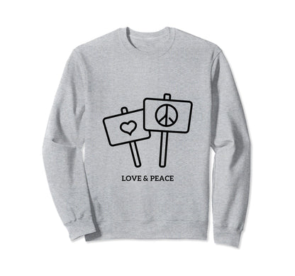 Love Peace Sweatshirt - Graphic Print Unisex - T-Shirt, Sweatshirt, Hoodie