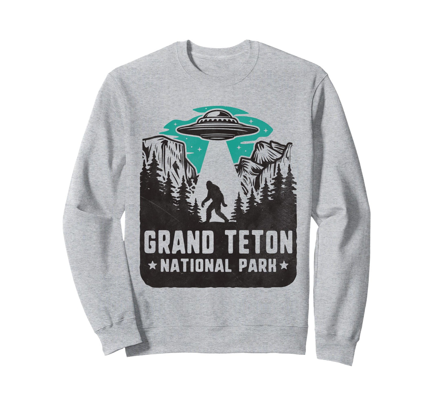 Grand Teton National Park Ufo And Sweatshirt - Graphic Print Men Women - T-Shirt, Sweatshirt, Hoodie