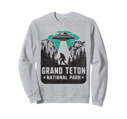 Grand Teton National Park Ufo And Sweatshirt - Graphic Print Men Women - T-Shirt, Sweatshirt, Hoodie