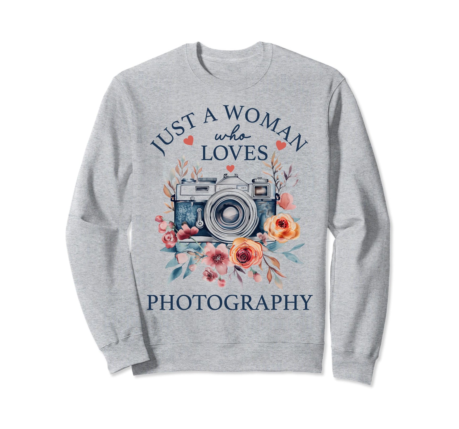 Photographer Camera Flowers Sweatshirt - Minimalist Print Unisex - T-Shirt, Sweatshirt, Hoodie