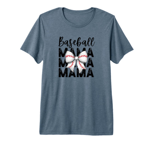 Baseball Bow Red Detail Tri Blend T-Shirt - Fun Novelty Design for Adults - T-Shirt, Sweatshirt, Hoodie