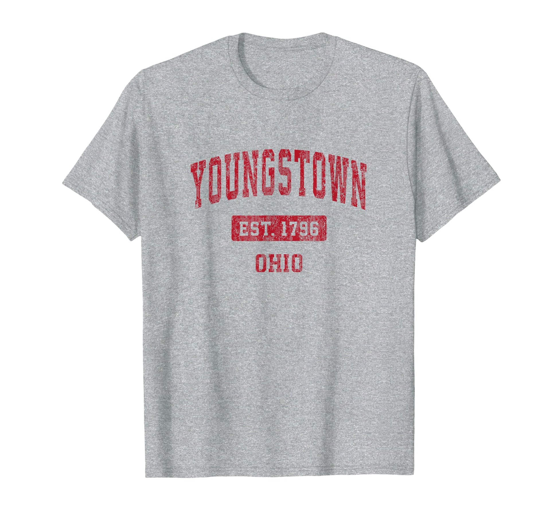 Youngstown Ohio Oh Sports Red T-Shirt - Custom Art Print Men Women - T-Shirt, Sweatshirt, Hoodie