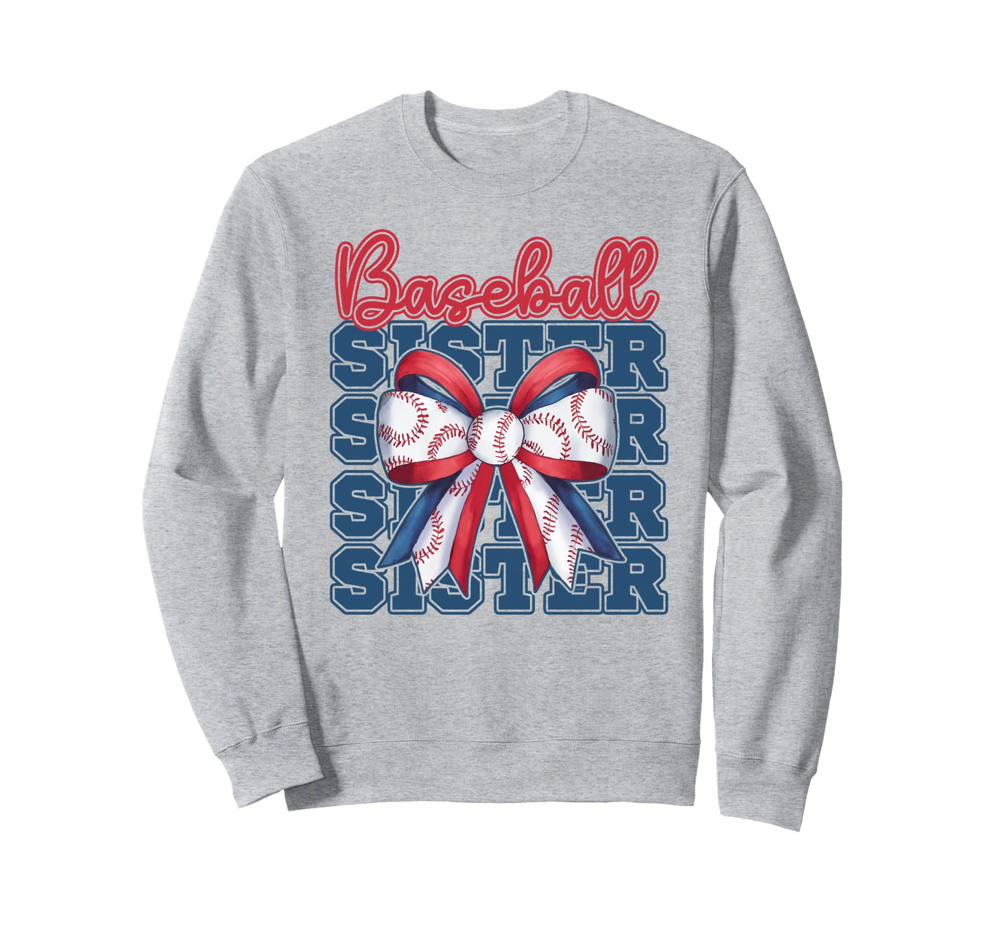 Baseball Sister Coquette Bow Sport Sweatshirt - Graphic Print Men Women - T-Shirt, Sweatshirt, Hoodie