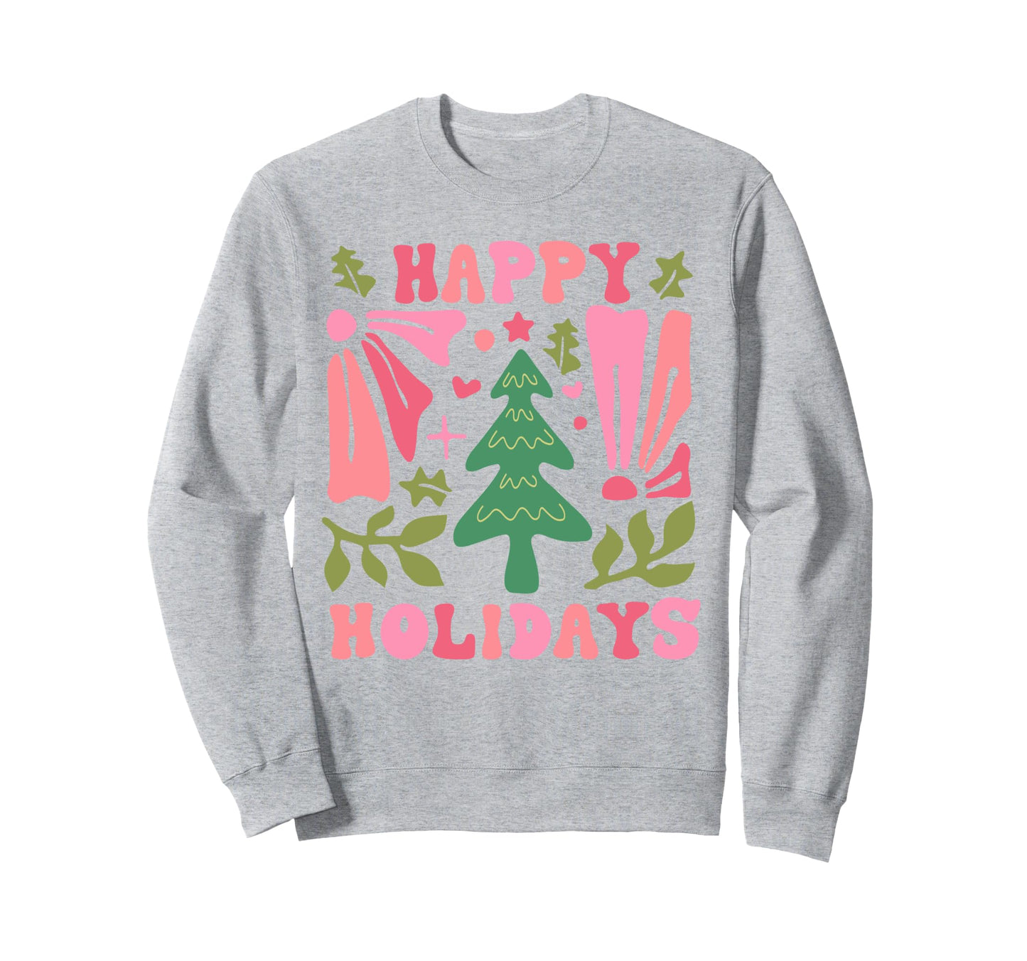 Christian Faith Boho Happy Holidays Sweatshirt - Graphic Print for Adults - T-Shirt, Sweatshirt, Hoodie