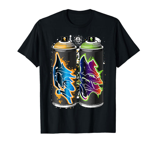 Graffiti Fat Cap Spray Paint Cans T-Shirt - Minimalist Print Unisex - T-Shirt, Sweatshirt, Hoodie