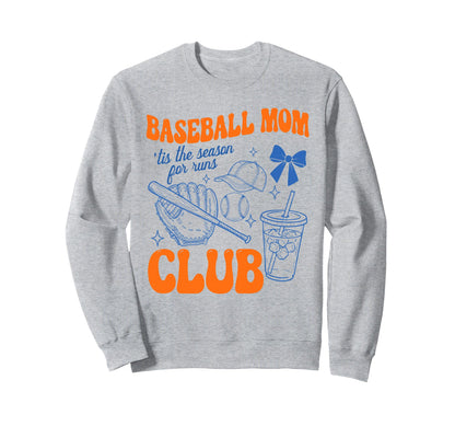 Baseball Mom Club Tis Season Runs Sweatshirt - Minimalist Print for Adults - T-Shirt, Sweatshirt, Hoodie