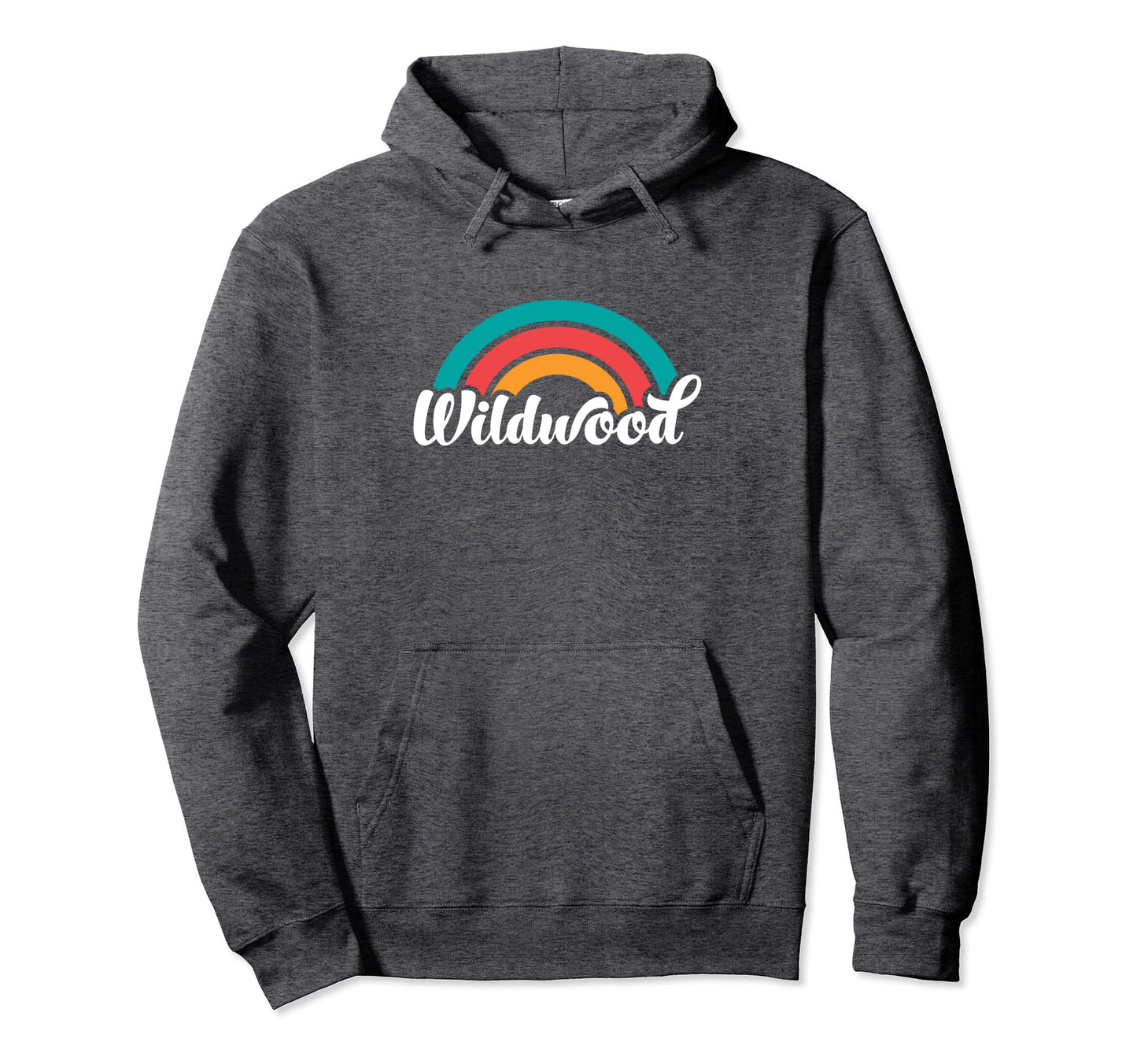 Wildwood Nj Script Rainbow Hoodie - Graphic Print Unisex - T-Shirt, Sweatshirt, Hoodie