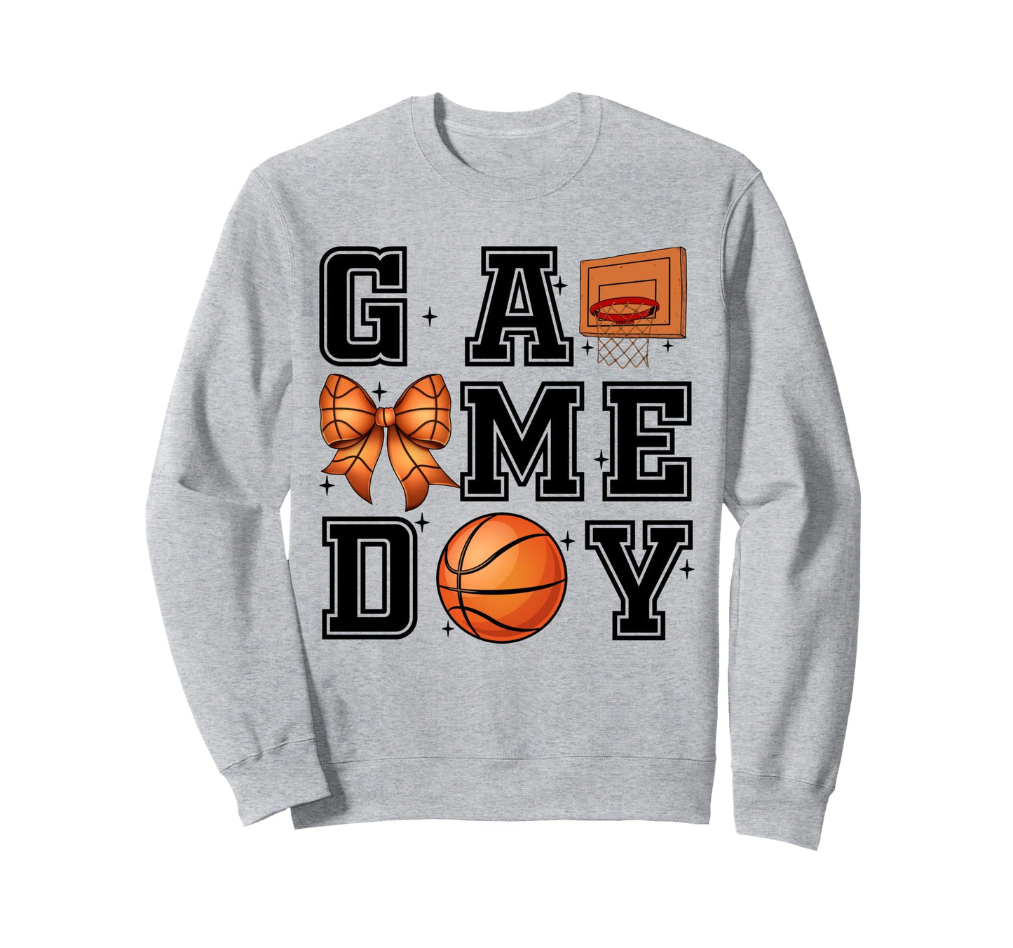 Basketball Coquette Bow Gameday Sweatshirt - Trendy Graphic for Adults - T-Shirt, Sweatshirt, Hoodie