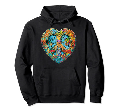Peace And Love Hoodie - Graphic Print Men Women - T-Shirt, Sweatshirt, Hoodie