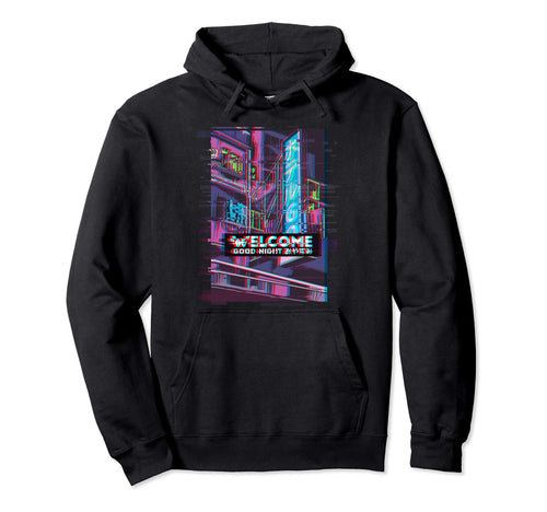Vaporwave Aesthetic Glitch Welcome Hoodie - Fun Novelty Design for Adults - T-Shirt, Sweatshirt, Hoodie