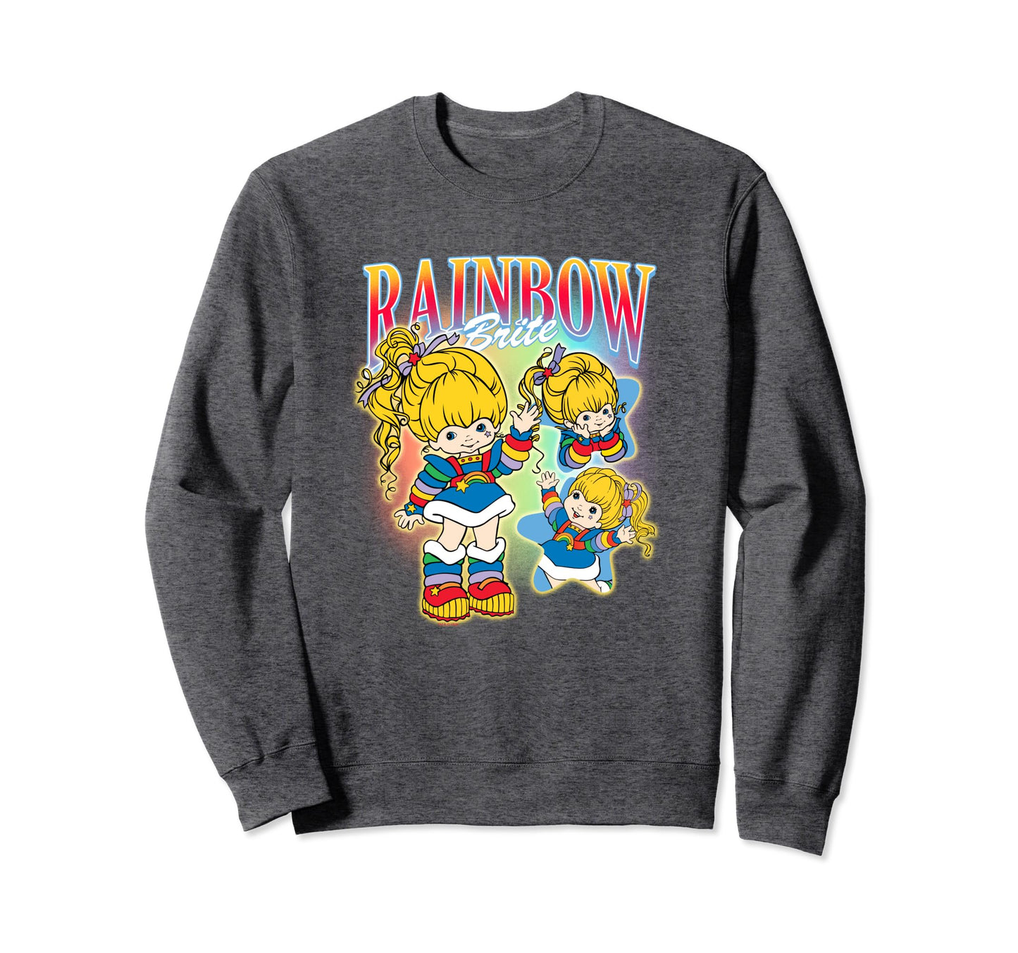 Rainbow Brite Happy Brite Chest Sweatshirt - Streetwear Style for Adults - T-Shirt, Sweatshirt, Hoodie